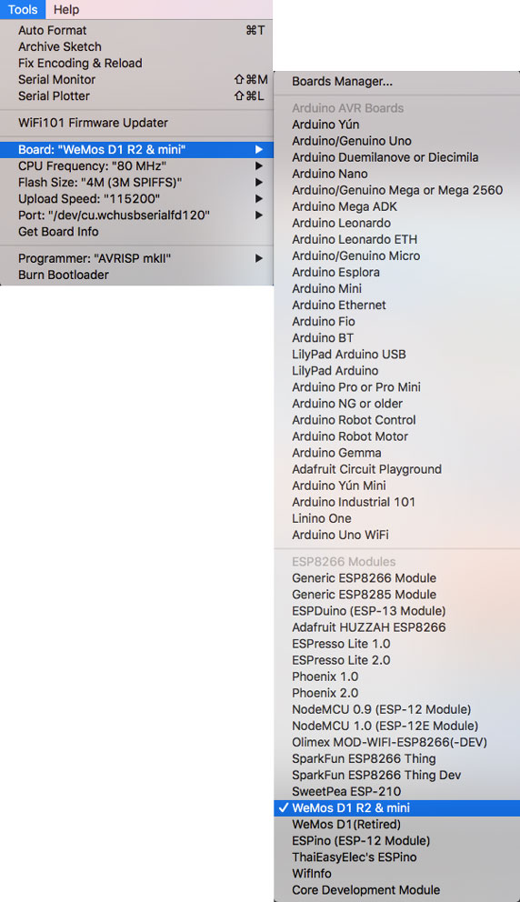 Setup Kit Arduino Wifi ESP8266 WeMos D1 R2